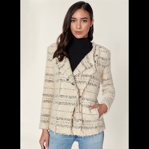 IRO Jackets & Blazers - IRO Paris Cream & Black Nine Tweed Jacket Size M